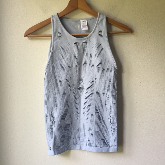ALO Yoga Vixen Tank Top in Blue - Picture 4 of 7